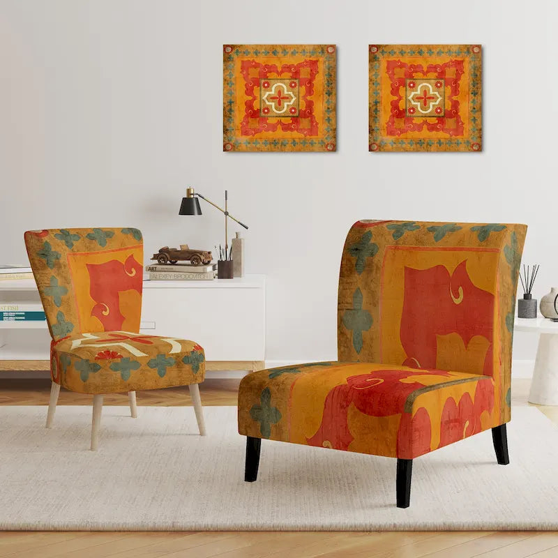 Upholstered Bohemian Chic Accent Chair