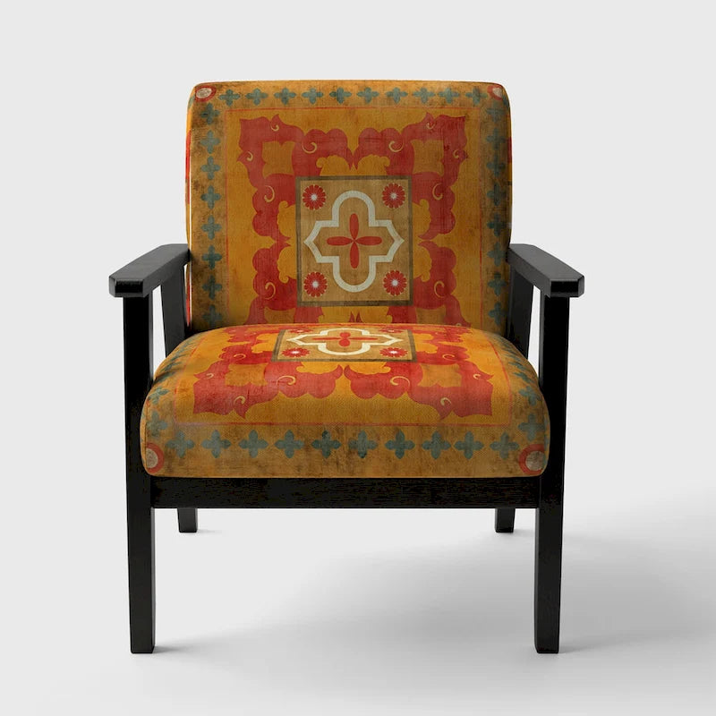 Upholstered Bohemian Chic Accent Chair