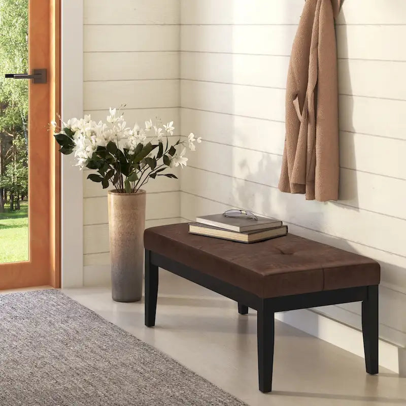 Contemporary Rectangular Tufted Ottoman Bench