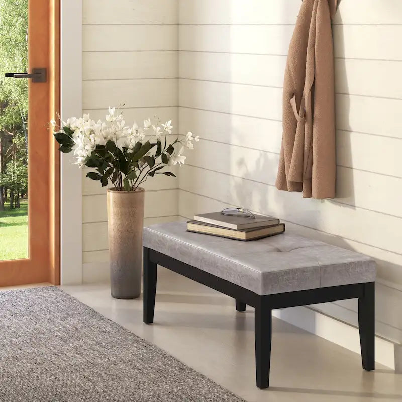 Contemporary Rectangular Tufted Ottoman Bench