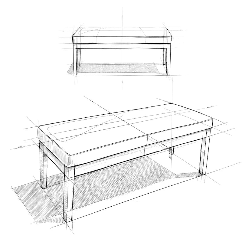 Contemporary Rectangular Tufted Ottoman Bench