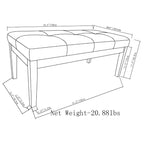 Contemporary Rectangular Tufted Ottoman Bench