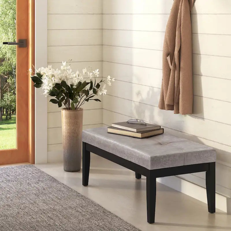 Contemporary Rectangular Tufted Ottoman Bench