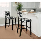Lemont Black Cow-print Bar Stool