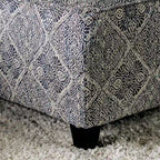 Transitional Grey Fabric Patterned Cocktail Ottoman