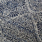 Transitional Grey Fabric Patterned Cocktail Ottoman