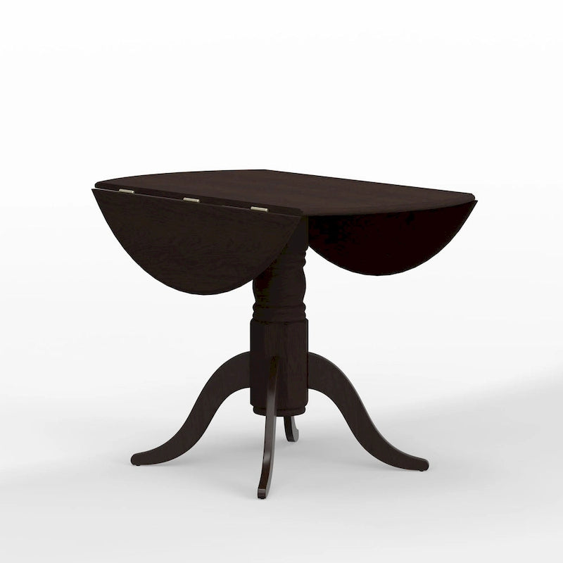 42 Wood Pedestal Base Double Drop Leaf Dining Table