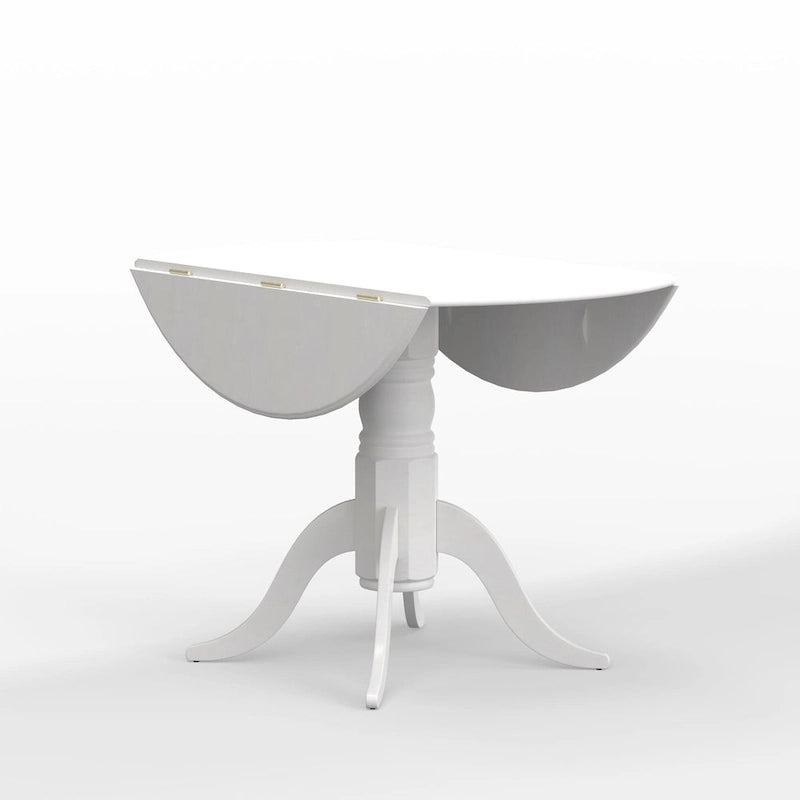 42 Wood Pedestal Base Double Drop Leaf Dining Table