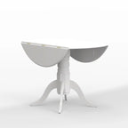 42 Wood Pedestal Base Double Drop Leaf Dining Table