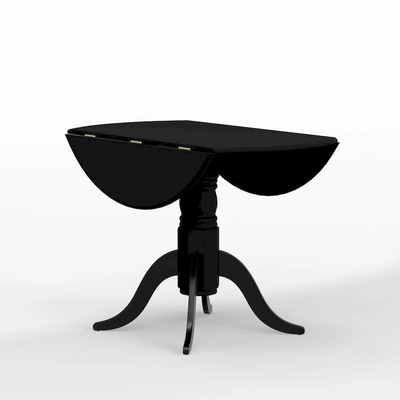 42 Wood Pedestal Base Double Drop Leaf Dining Table