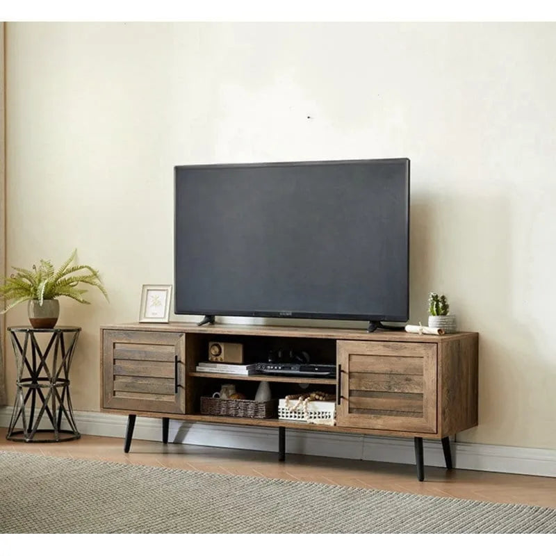 TV-Ständer im Mid-Century-Modern-Stil für Fernseher bis 70 Zoll, Entertainment-Center und Medienkonsole - 20.5 H X 59 W X 15.5 D