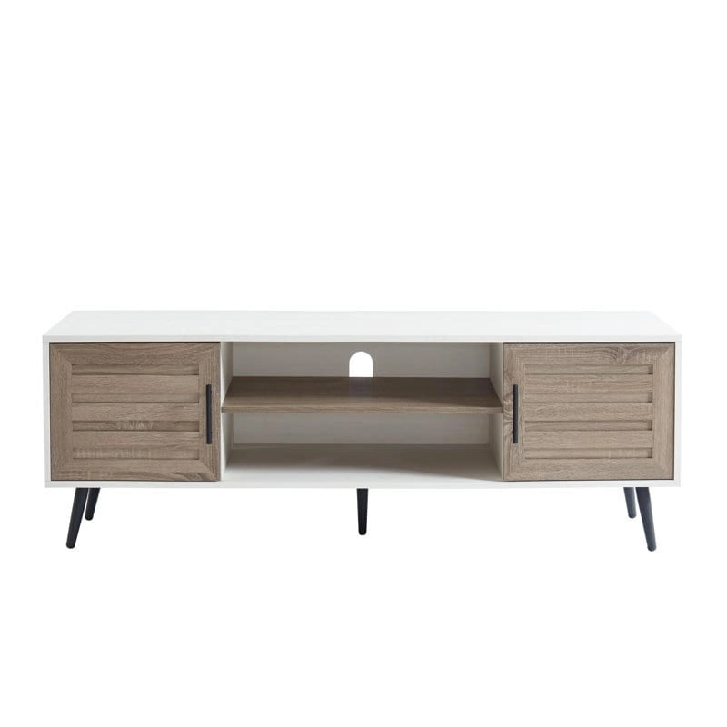 TV-Ständer im Mid-Century-Modern-Stil für Fernseher bis 70 Zoll, Entertainment-Center und Medienkonsole - 20.5 H X 59 W X 15.5 D