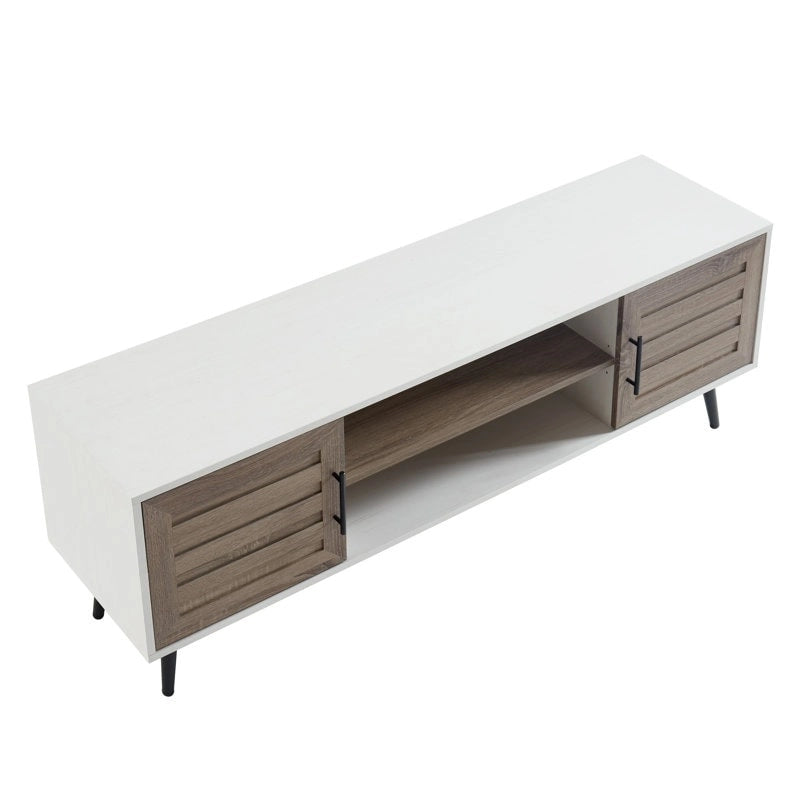 TV-Ständer im Mid-Century-Modern-Stil für Fernseher bis 70 Zoll, Entertainment-Center und Medienkonsole - 20.5 H X 59 W X 15.5 D