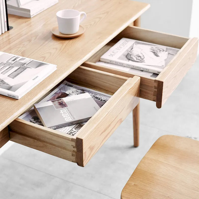 Solid wood computer study desk