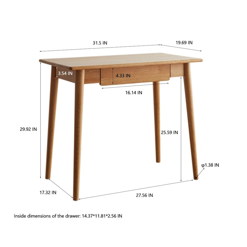 Solid wood computer study desk