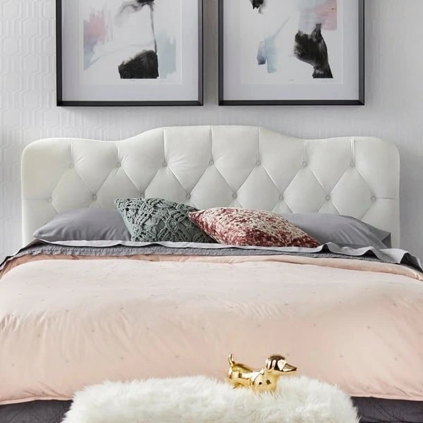 Simple Living Tessa Traditional Upholstered Button Tufted Queen Headboard