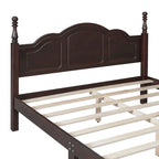 Cadre de lit plateforme queen size en bois, lit plateforme de style rétro