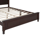 Cadre de lit plateforme queen size en bois, lit plateforme de style rétro