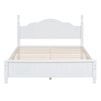 Cadre de lit plateforme queen size en bois, lit plateforme de style rétro