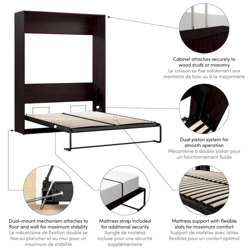 65W Space-Saving Queen Size Wall Bed