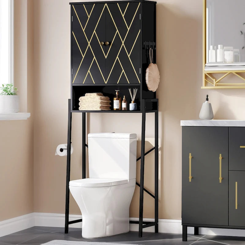 67 Tall Toilet Storage Rack Over The Toilet with Metal Base