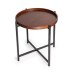 Runder Beistelltisch im Mid-Century-Stil mit abnehmbarem Holztablett