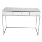 Make-uptafel met spiegel en poten van ijzeren buizen