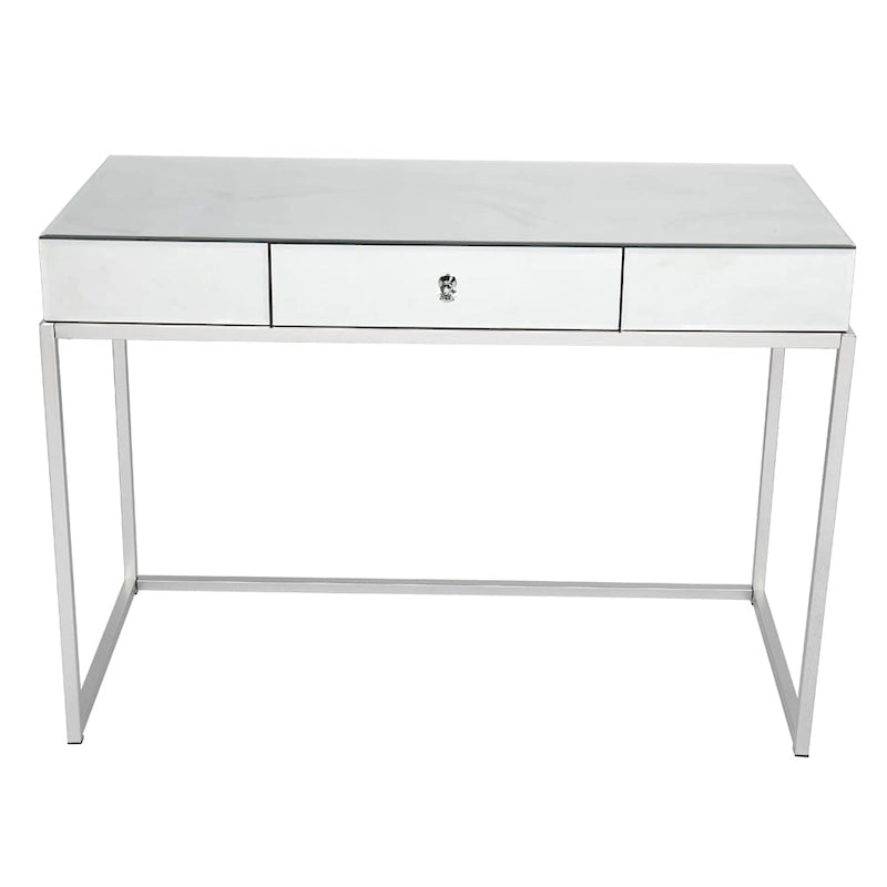 Mirrored Makeup Vanity Table with Iron Tube Legs