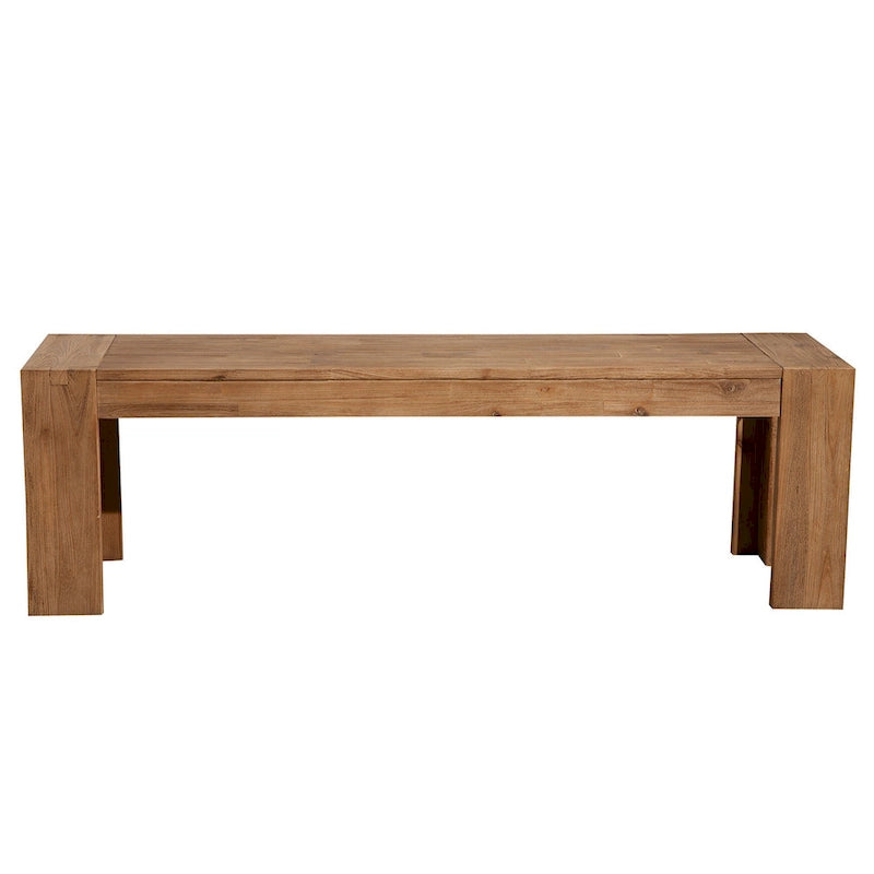Solid Acacia Wood Bench with Bracket Legs, Brown