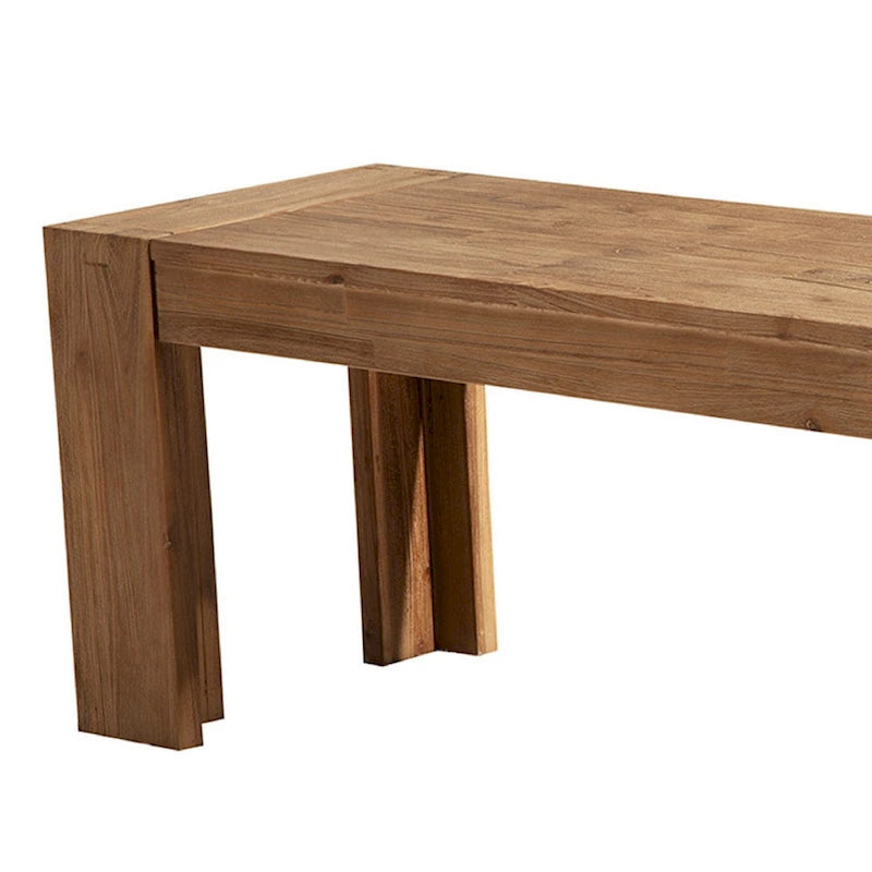 Solid Acacia Wood Bench with Bracket Legs, Brown