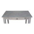 Wooden Writing Desk with Butcher Block Surface