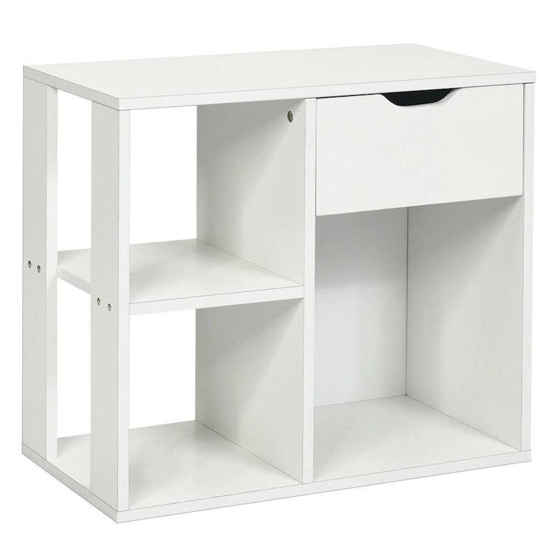 Beistelltisch mit 3 Ebenen, Ablageboden und Schubladen - 23.5 x 12 x 20.5 (L x W x H)