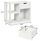 Beistelltisch mit 3 Ebenen, Ablageboden und Schubladen - 23.5 x 12 x 20.5 (L x W x H)