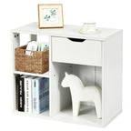 Beistelltisch mit 3 Ebenen, Ablageboden und Schubladen - 23.5 x 12 x 20.5 (L x W x H)