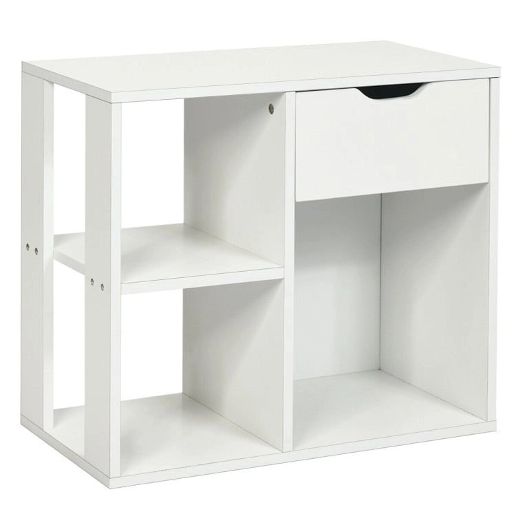 Beistelltisch mit 3 Ebenen, Ablageboden und Schubladen - 23.5 x 12 x 20.5 (L x W x H)
