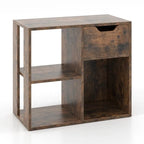 Beistelltisch mit 3 Ebenen, Ablageboden und Schubladen - 23.5 x 12 x 20.5 (L x W x H)