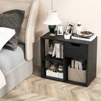 Beistelltisch mit 3 Ebenen, Ablageboden und Schubladen - 23.5 x 12 x 20.5 (L x W x H)