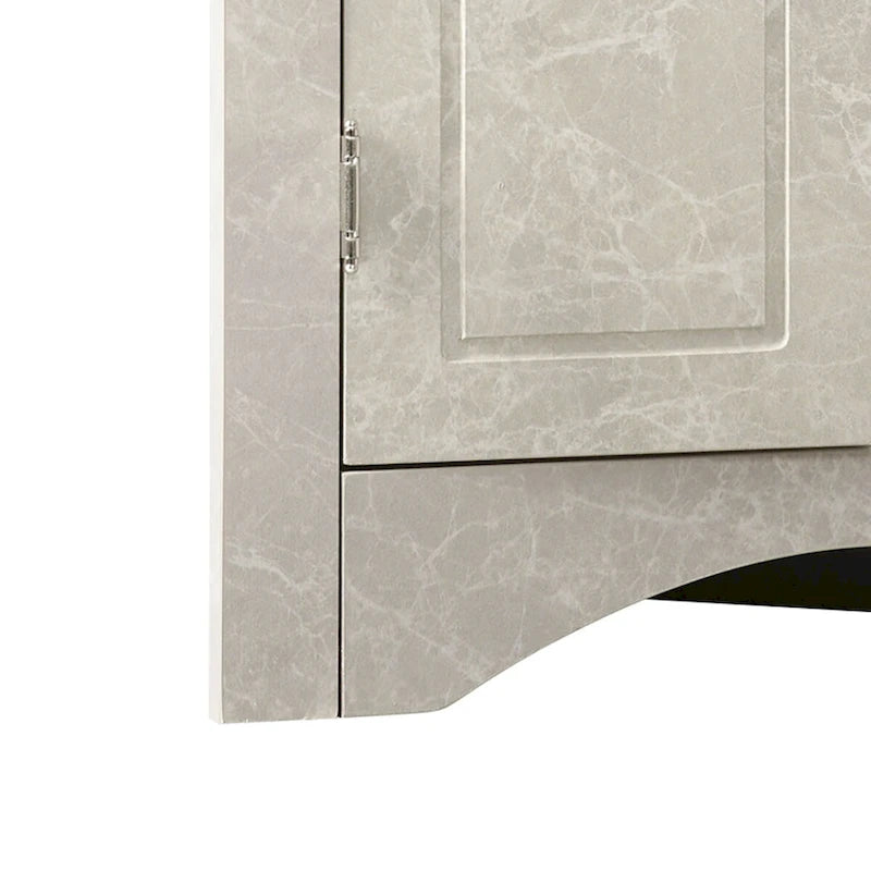 Modern Stylish Triangle Corner Storage Cabinet with Two Adjustable Internal Shelves