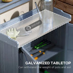 Potting Bench, Garden Work Bench with Galvanized Plated Tabletop