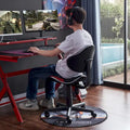 Sedia da ufficio ergonomica in rete con seduta imbottita e base girevole