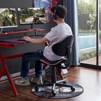 Sedia da ufficio ergonomica in rete con seduta imbottita e base girevole