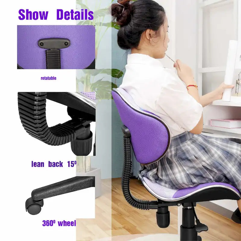 Sedia da ufficio ergonomica in rete con seduta imbottita e base girevole