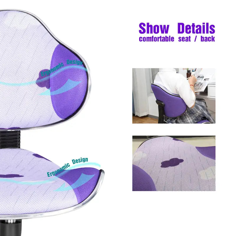 Sedia da ufficio ergonomica in rete con seduta imbottita e base girevole