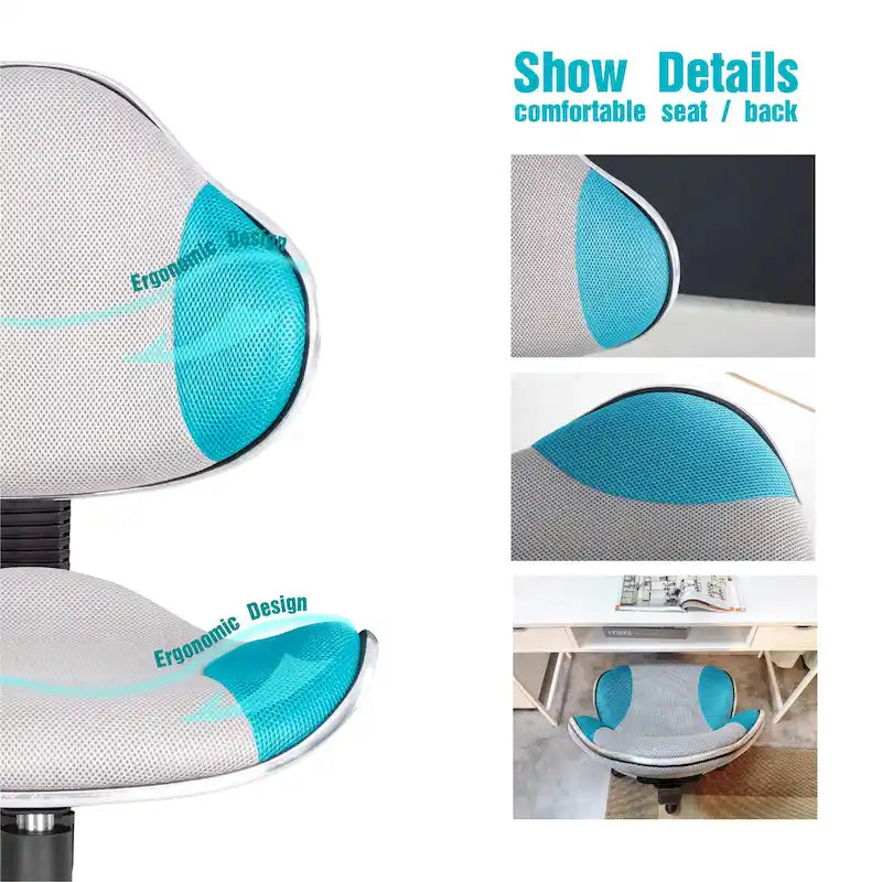 Sedia da ufficio ergonomica in rete con seduta imbottita e base girevole