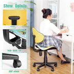 Sedia da ufficio ergonomica in rete con seduta imbottita e base girevole