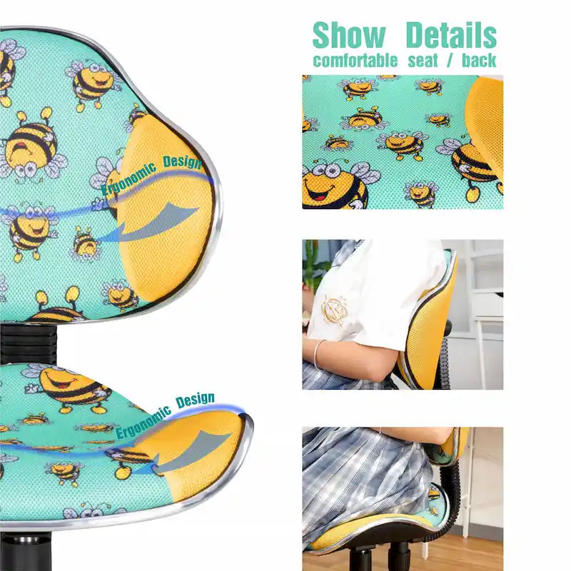 Sedia da ufficio ergonomica in rete con seduta imbottita e base girevole