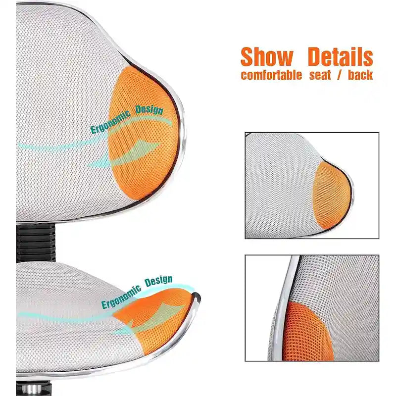 Sedia da ufficio ergonomica in rete con seduta imbottita e base girevole