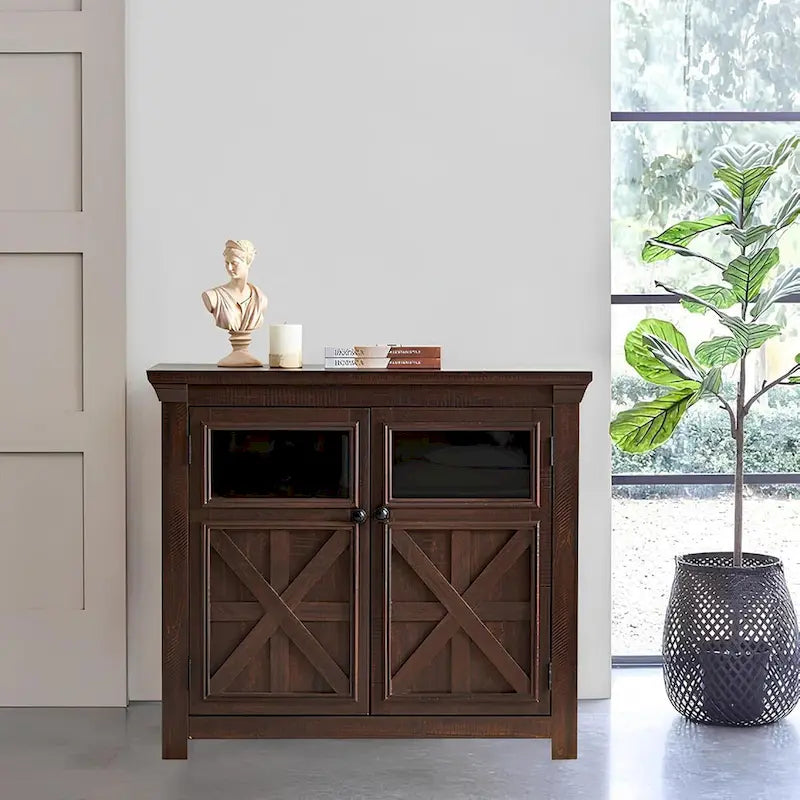 2 Doors Cabinet Large Buffet Sideboard Cabinet, Bar Wine Cabinet, Coffee Bar Wine Bar Storage Cabinet