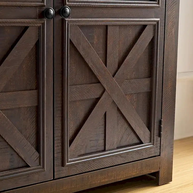 2 Doors Cabinet Large Buffet Sideboard Cabinet, Bar Wine Cabinet, Coffee Bar Wine Bar Storage Cabinet