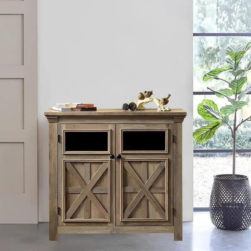 2 Doors Cabinet Large Buffet Sideboard Cabinet, Bar Wine Cabinet, Coffee Bar Wine Bar Storage Cabinet